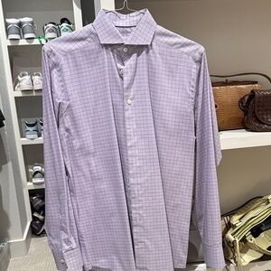 Eton Lavender Checkered Dress Shirt (Slim 16 41)